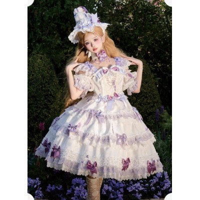 Classical Puppets Gateau de Antoinette Wisteria Daily OP and JSK(Limited Pre-Order/2 Colours/Full Payment Without Shipping)